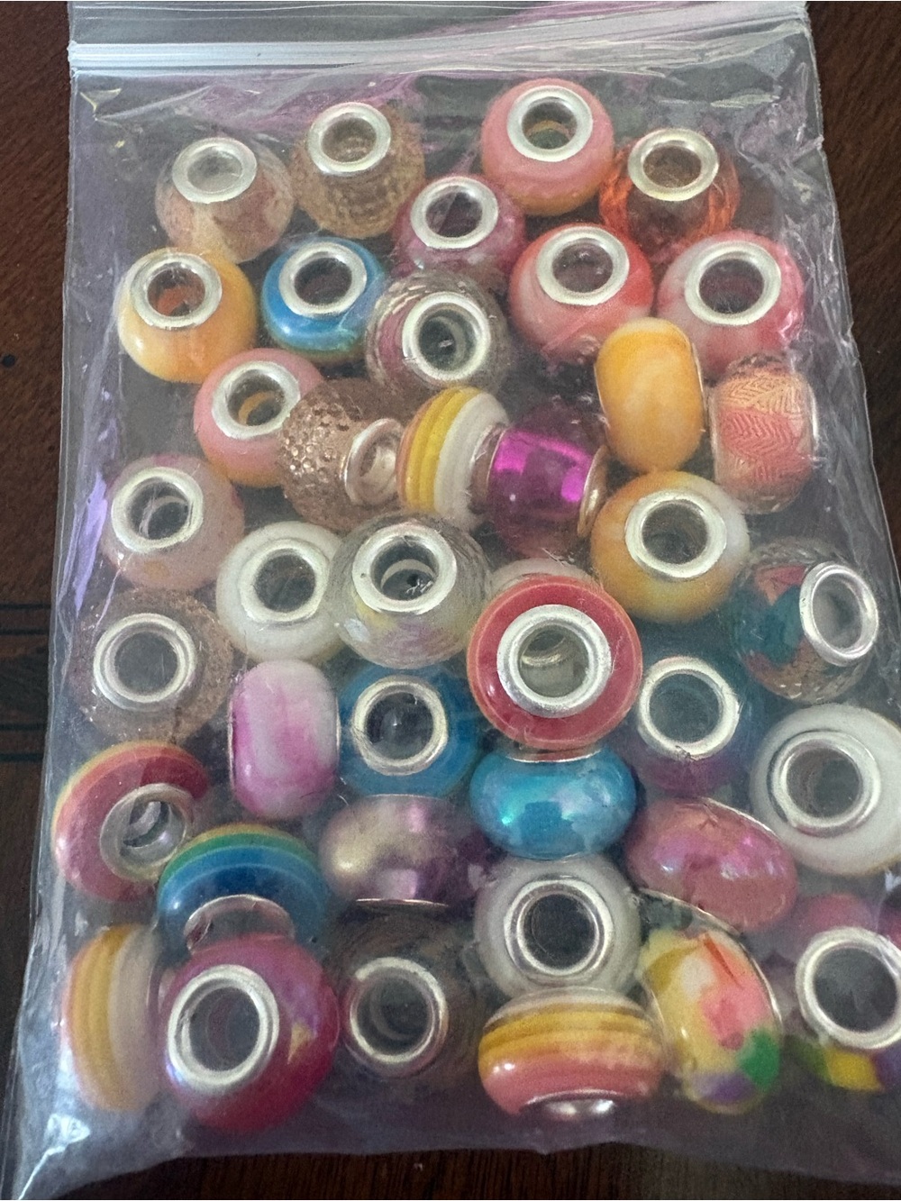 Multicolor European-Style Beads - Large Hole Charm Mix